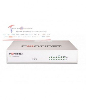 Firewall FORTINET FG-60F FortiGate 60F 10 x puertos GE RJ45 incluidos 7 x puertos internos 2 x puertos WAN 1 x puerto DMZ - 1